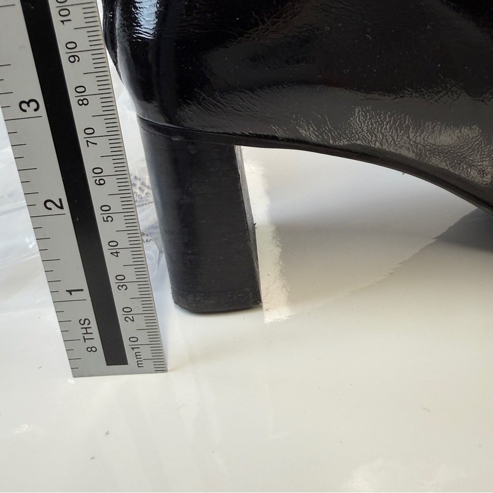 NEW! L’Intervalle Black Patent Leather Swan Ankle Boot Side Zip Women’s 40/ 9.5M - Picture 14 of 16